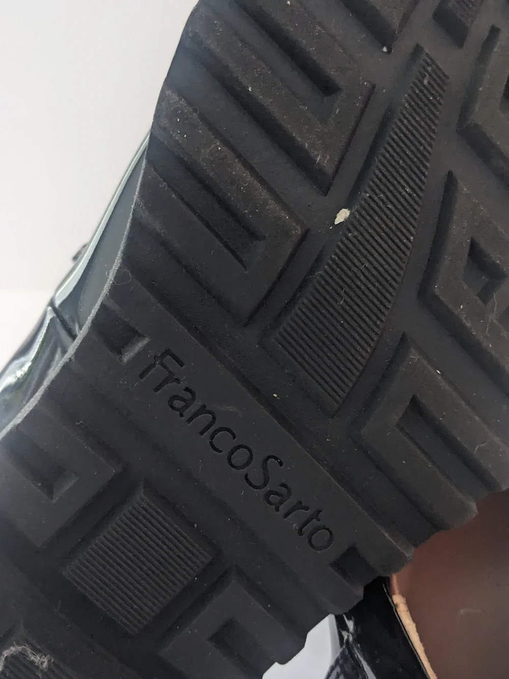 Franco Sarto Black Patent Platform Penny Loafers 7.5